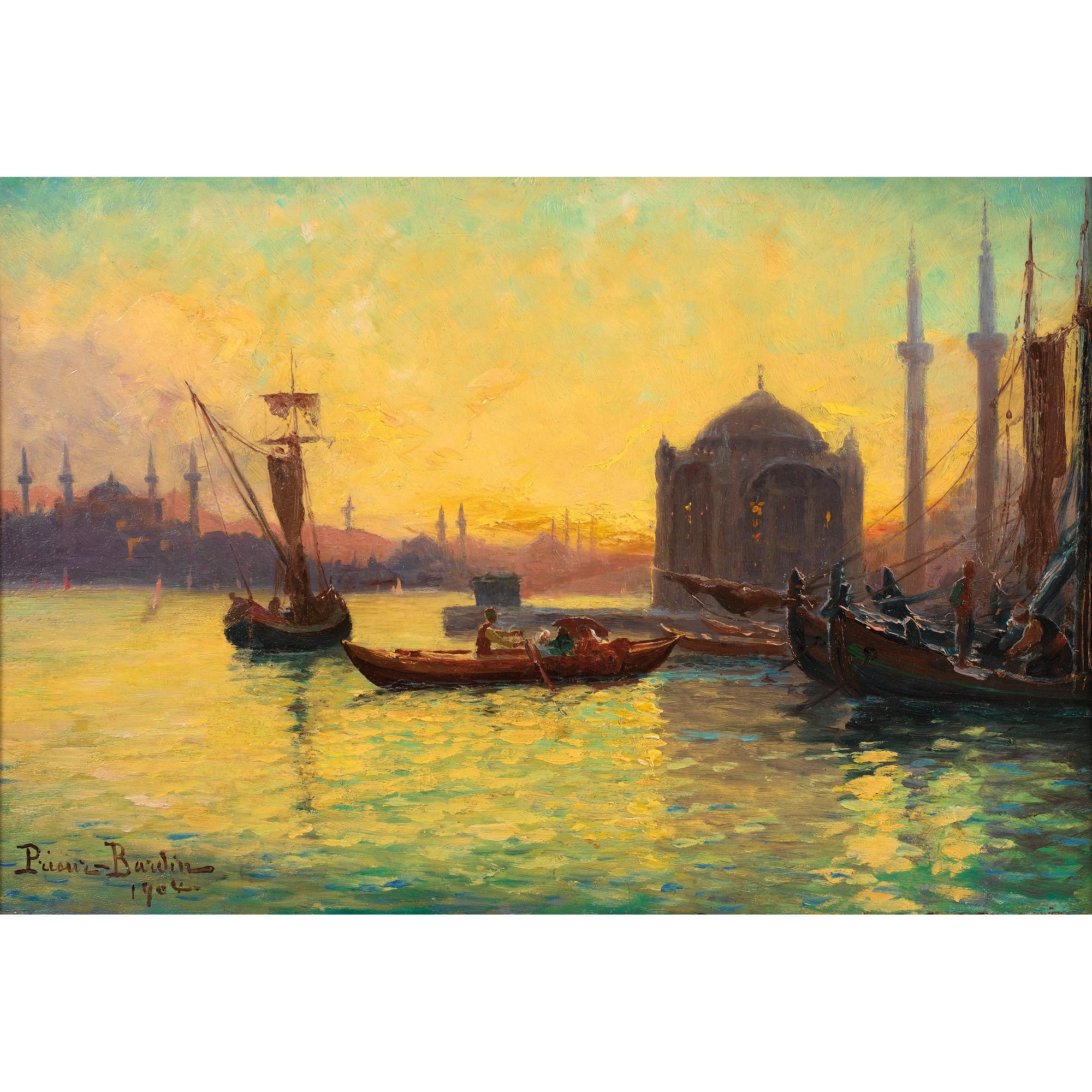 François-Léon Prieur-Bardin - Bateaux À Constantinople