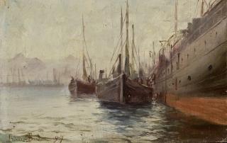 Francois Leon Prieur-Bardin - Le long du paquebot, Istanbul