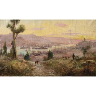 François-Léon Prieur-Bardin - Vue De La Corne D\'Or À  Constantinoplefrançois-Prieur Bardin ; View Of The Golden Horn, Constantinople ; Signed, Located And Dated Lower Left Constatinople 1901 ; Oil On Canvas