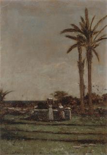 Francois-Louis-David Bocion - Lavandière à Bordighera