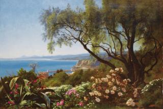 François-Louis Français - Vue De La Baie De Nicefrançois-Louis Français ; View Of The Bay Of Nice ; Signed Lower Right ; Oil On Canvas