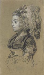 François-Louis-Joseph Watteau - Portrait of a woman, half-length, looking to the left