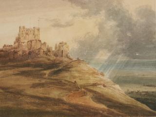 François Louis Thomas Francia - Dover Castle; Together With A Study Of A Cave
