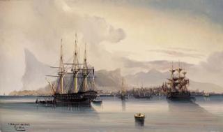 François Marguerite-Chéri Dubreuil - A South American Port, probably Vera Cruz, Mexico