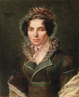 Francois-Marius Granet - Portrait of a lady, half-length, in a green dress