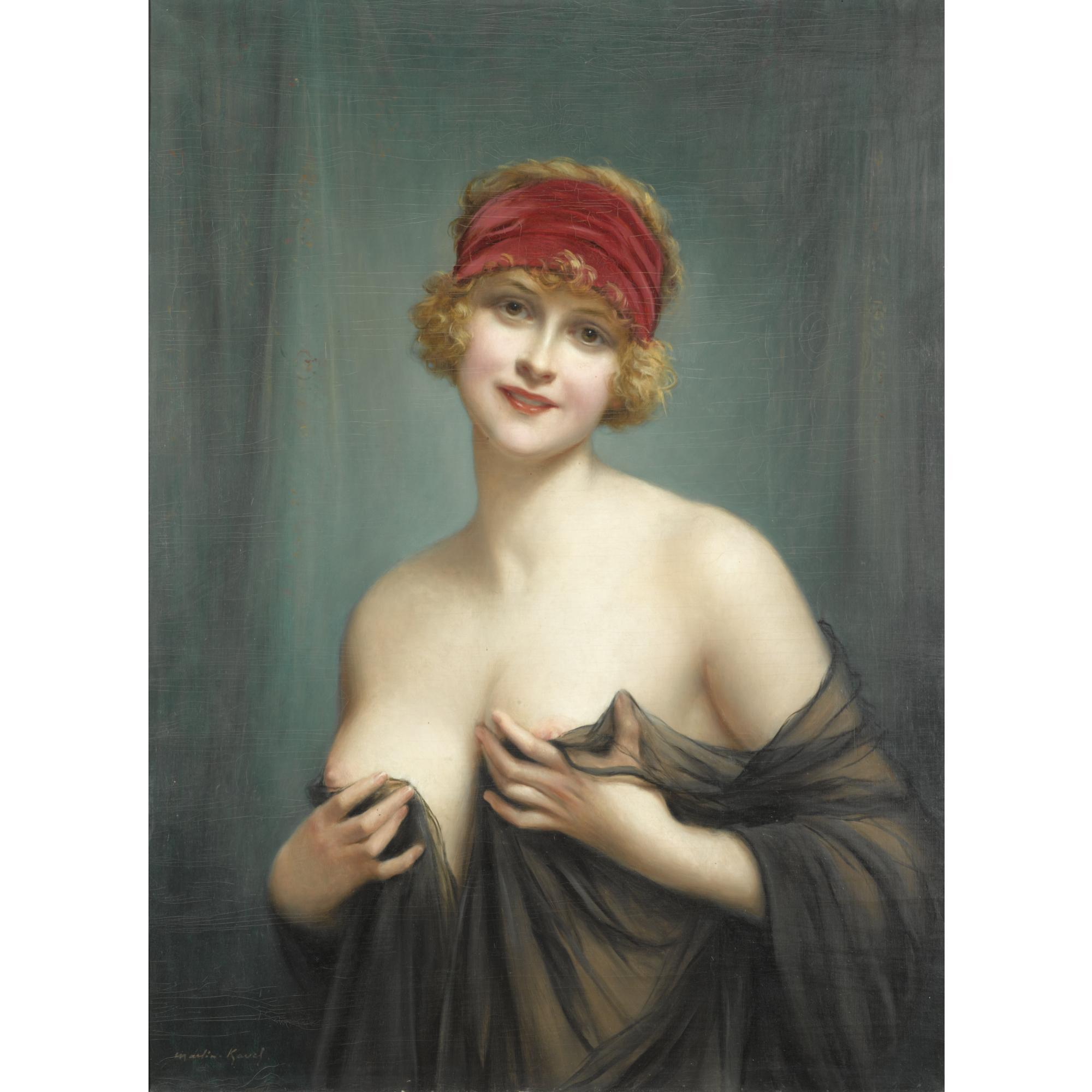 François Martin-Kavel - French jeune Femme En Deshabille