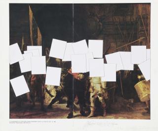 François Morellet - Défiguration N°22 (La Ronde De Nuit, Rembrandt)