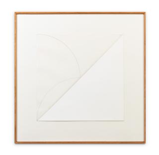 François Morellet - Pliage a 45° d’un demi-cercle passant par le milieu d’un carré