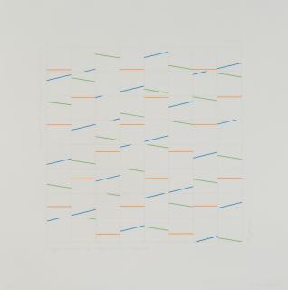 Francois Morellet - Projet pour un hôpital, 3 trames de parallèles fragmentées, Paysage, Marine, 1996