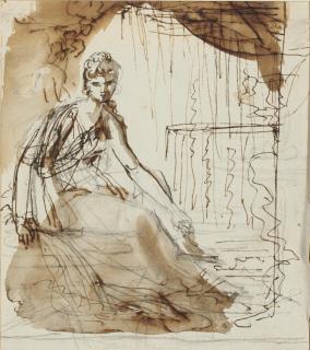 Francois-Pascal-Simon Gerard - Femme assise (recto); Etude de personnages (verso)