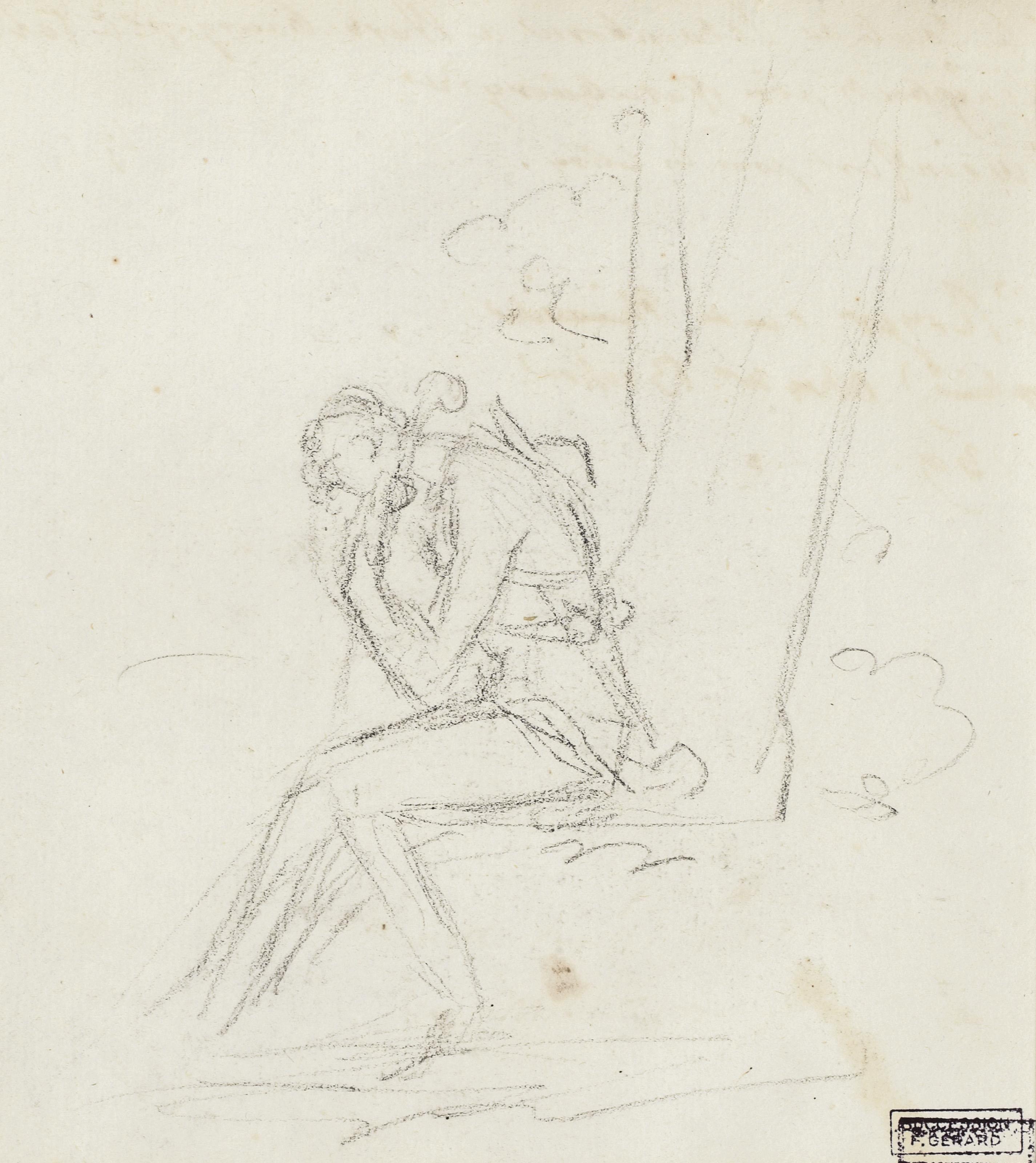 Francois-Pascal-Simon Gerard - Homme drapé assis (recto); Berger assis (verso)