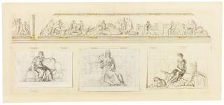 François Pascal Simon Gérard - Three Allegorical Studies Of Abundance, Agriculture And Science, Mounted On A Design For The Ceiling Of The Salle Du Conseil D\'Etat, In The Tuileries Palace