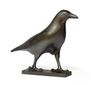Francois Pompon - \'Corbeau\' A Patinated Bronze Figure Of A Raven, 1928