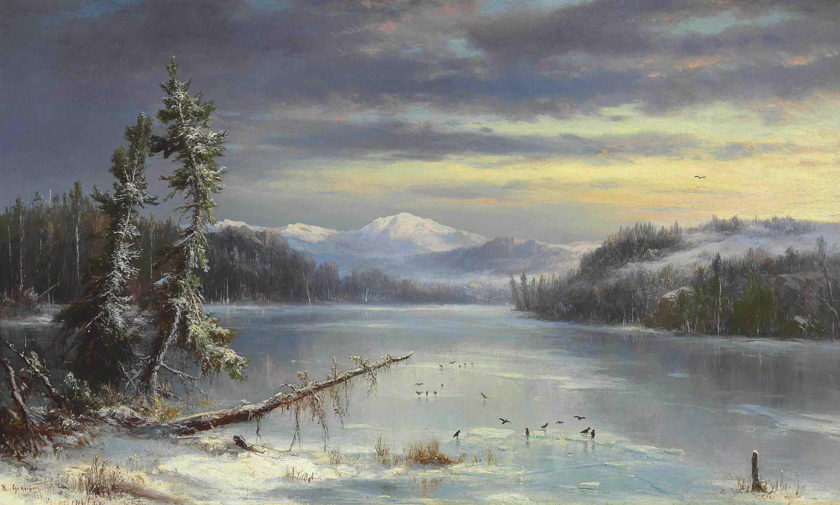 Francois Regis Gignoux - Snowy Landscape