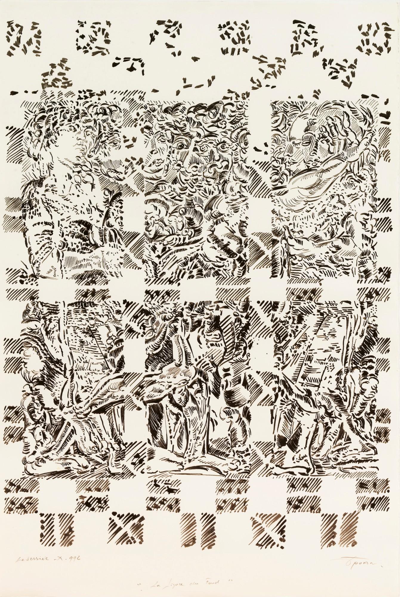 François Rouan - Etude Pour La Légende Du Fond