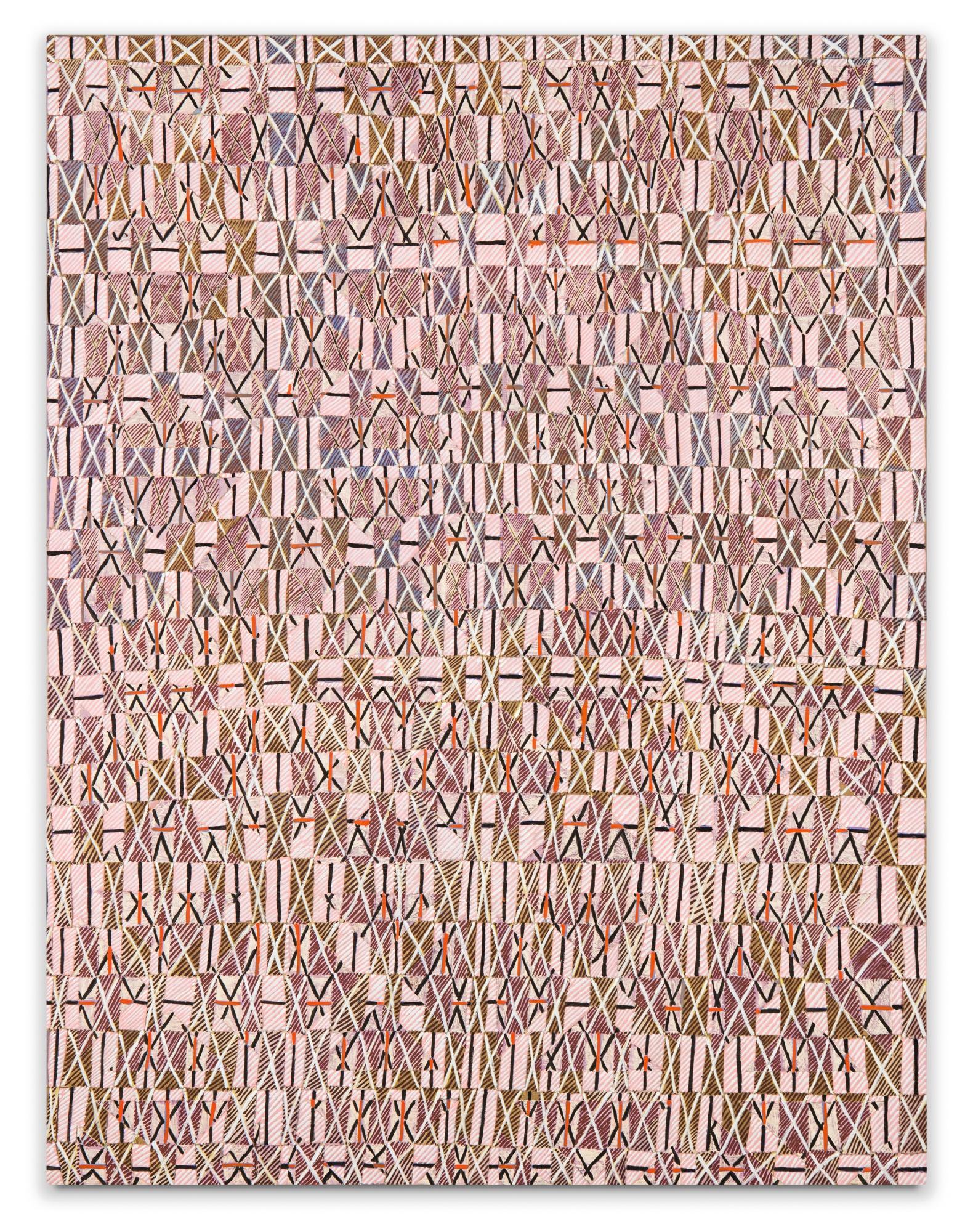 François Rouan - Tressage/Rose Et Gris, Firenze Bleu-Jaune