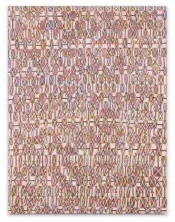 François Rouan - Tressage/Rose Et Gris, Firenze Bleu-Jaune