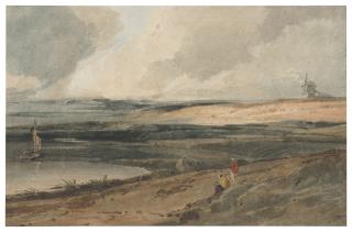 Francois Thomas Louis Francia - A windmill on the coast