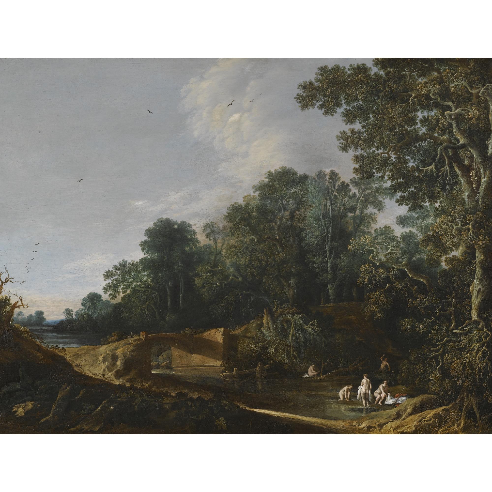 François Van Knibbergen - Landscape With The Toilet Of Venus