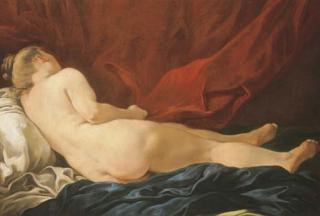 François Van Loo - Femme nue allongée, vue de dos