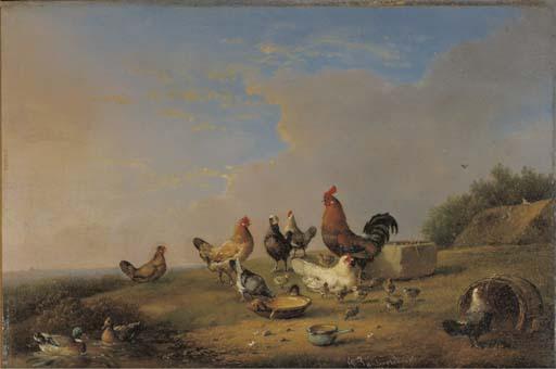 Francois Van Severdonck - Poultry by a stream