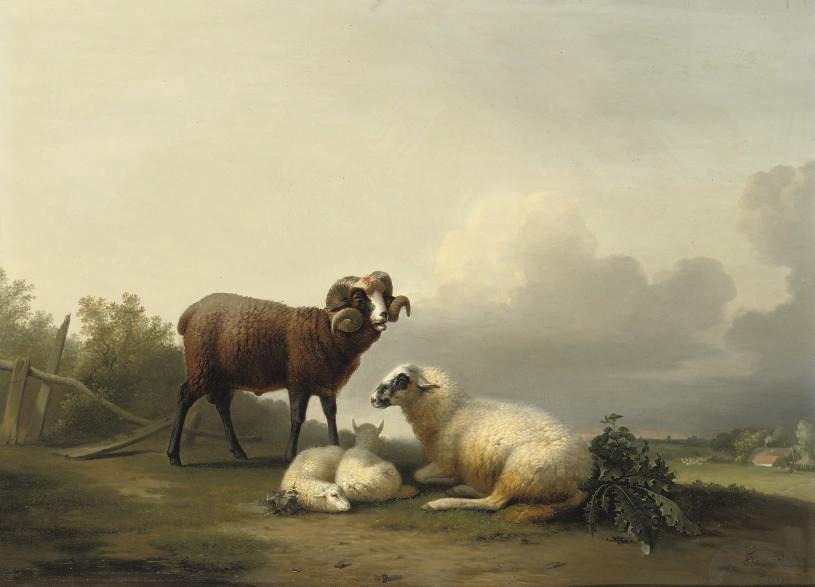 François van Severdonck - Sheep Resting In The Pasture