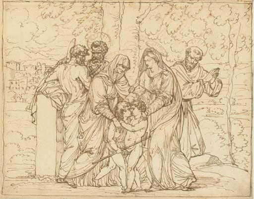 François-Xavier Fabre - La Vierge avec Sainte Elisabeth, le Christ et Saint Jean-Baptiste avec Saint Pierre, Saint Paul et Saint François d\'Assise