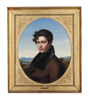 François-Xavier Fabre - Portrait Of A Gentleman In A Lake Landscape