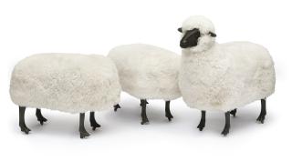 François-Xavier Lalanne - Moutons De Laine, A Sheep And Two Ottomans 