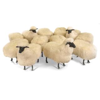 François-Xavier Lalanne - Moutons De Laine (Troupeau De 12)