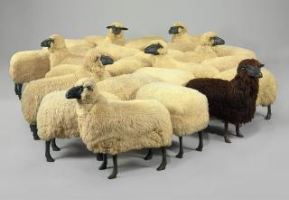 François-Xavier Lalanne - \'Moutons de Laine\', Un Troupeau de 24 Moutons