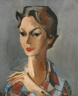 Françoise Gilot - Portrait Of Claire As Harlequin