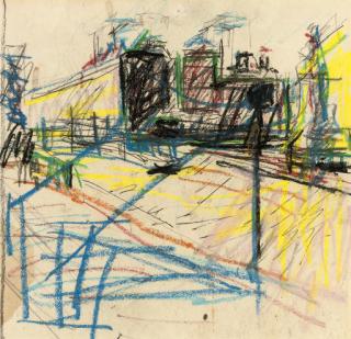 Frank Auerbach - Drawing for Mornington Crescent painting