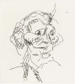 Frank Auerbach - Gerda Boehm, from Six Etchings of Heads (Marl. 13)