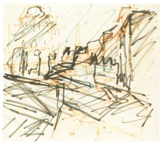Frank Auerbach - Study For Camden Theatre In The Rain