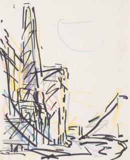 Frank Auerbach - Study for Chimney in Mornington Crescent