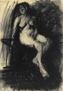 Frank Auerbach - Study Of A Seated Nude