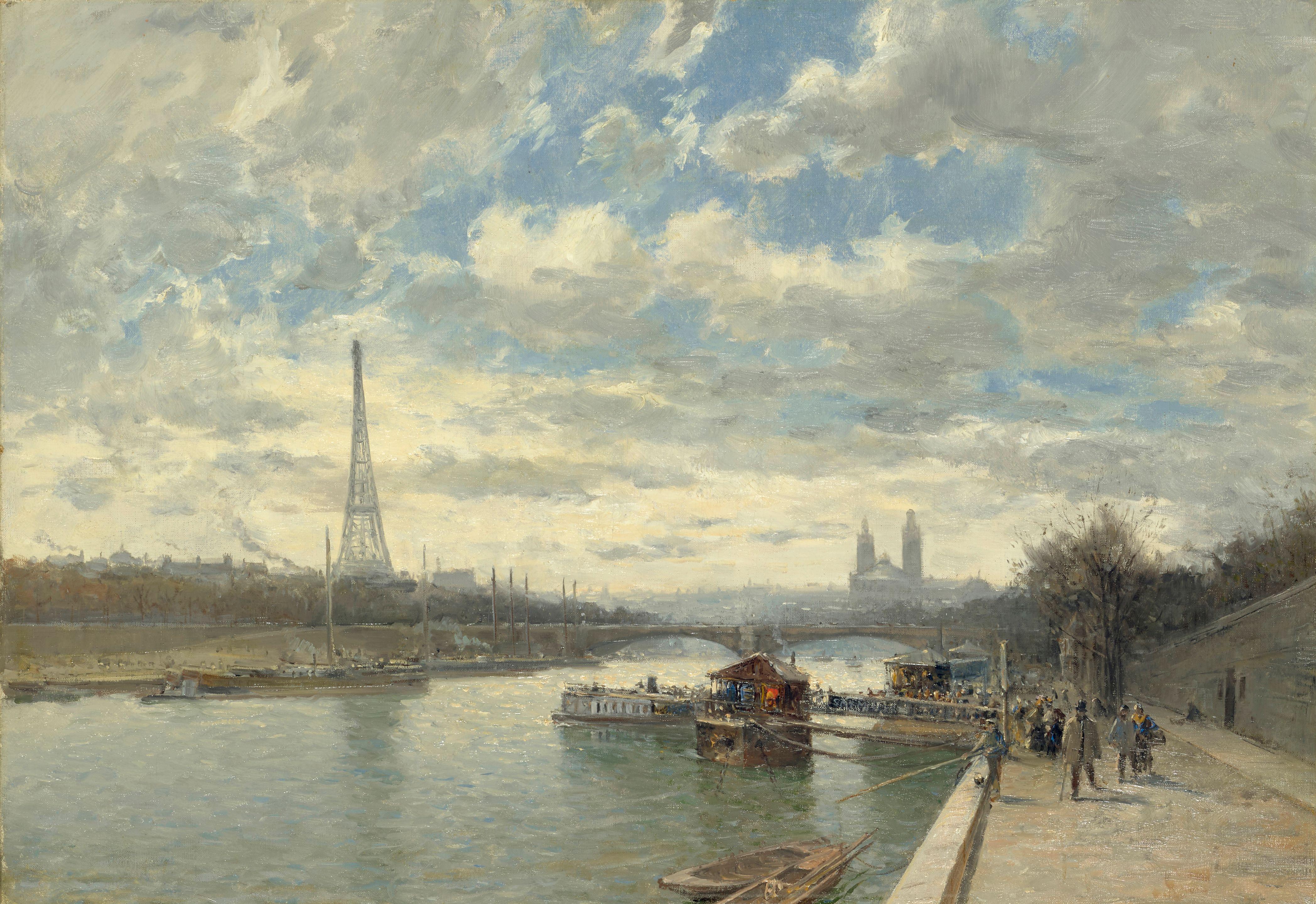 Frank Boggs - Seine with View of Eiffel Tower