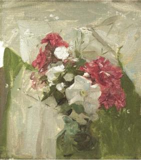 Frank Bramley, R.A., R.W.S. - Red and white flowers