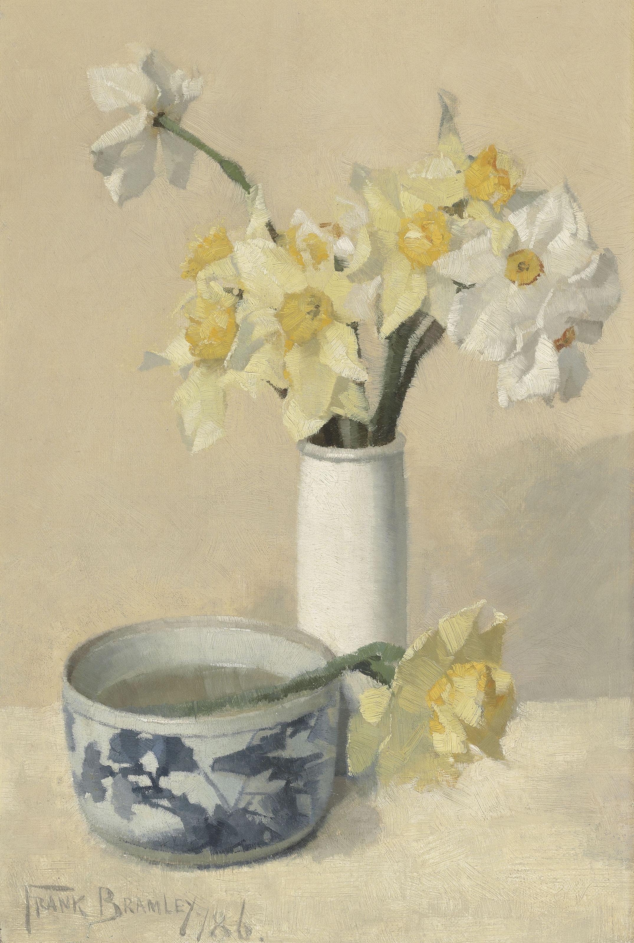 Frank Bramley, R.A. - Daffodils and narcissi