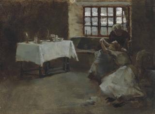 Frank Bramley, R.A. - Sketch for \'A Hopeless Dawn\'