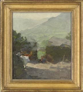 Frank Bramley - Working outdoors