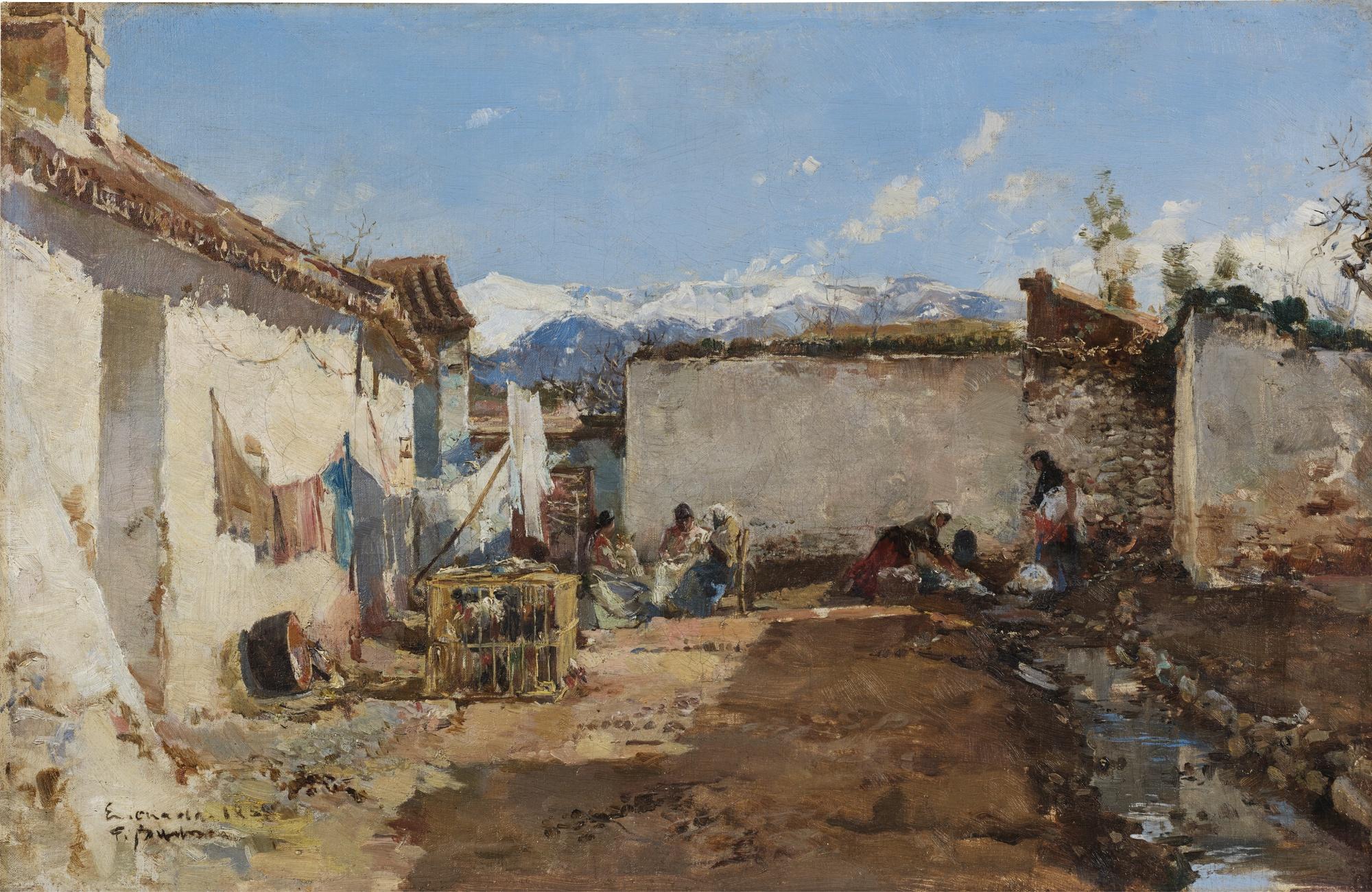 Frank Buchser - Spanischer Hinterhof Im Sonnenlicht, 1858