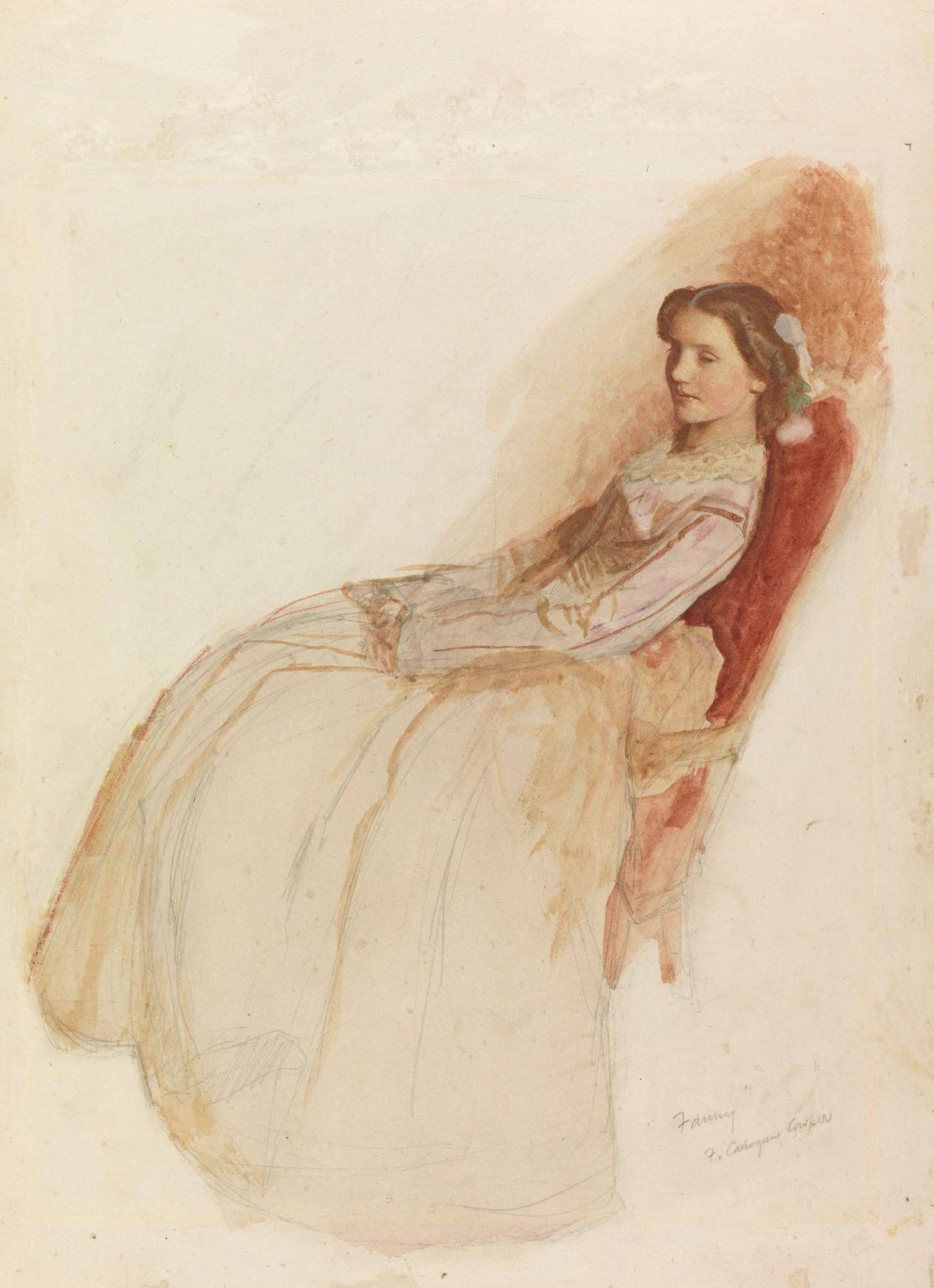 Frank Cadogan Cowper R.A. - Fanny, Sketch Of A Girl In Crinoline Dress