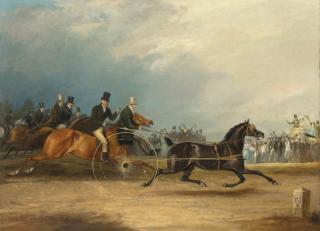 Frank Calcraft Turner - Squire Osbaldeston\'s celebrated trotter \'Tom Thumb\' racing against time