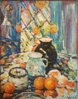 Frank Coburn - Still Life - Ceramics and Oranges