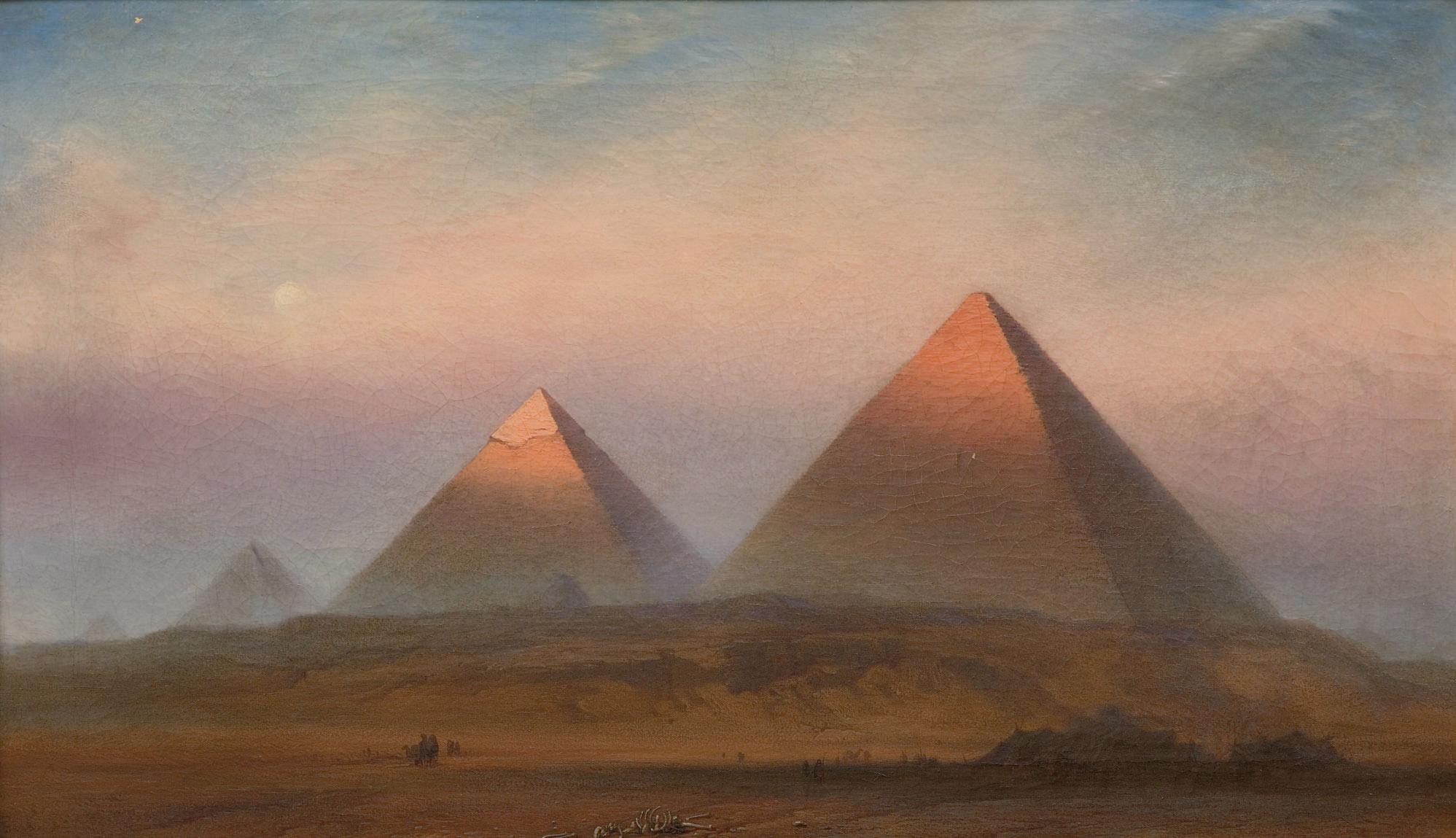 Frank Dillon - The Pyramids of Gizeh at Sunrise