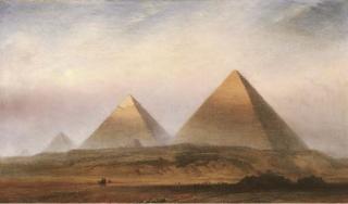 Frank Dillon - The Pyramids of Gizeh at Sunrise