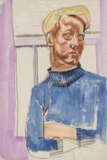 Frank Dobson, R.A. - Young Fisherman Seated In Front Of A Window