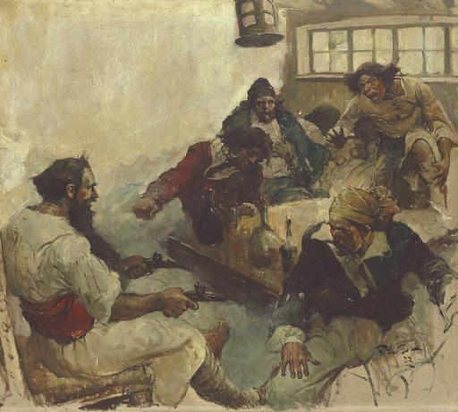 Frank Earle Schoonover - Suddenly Blackbeard Whipped Two Pistols From His Sash